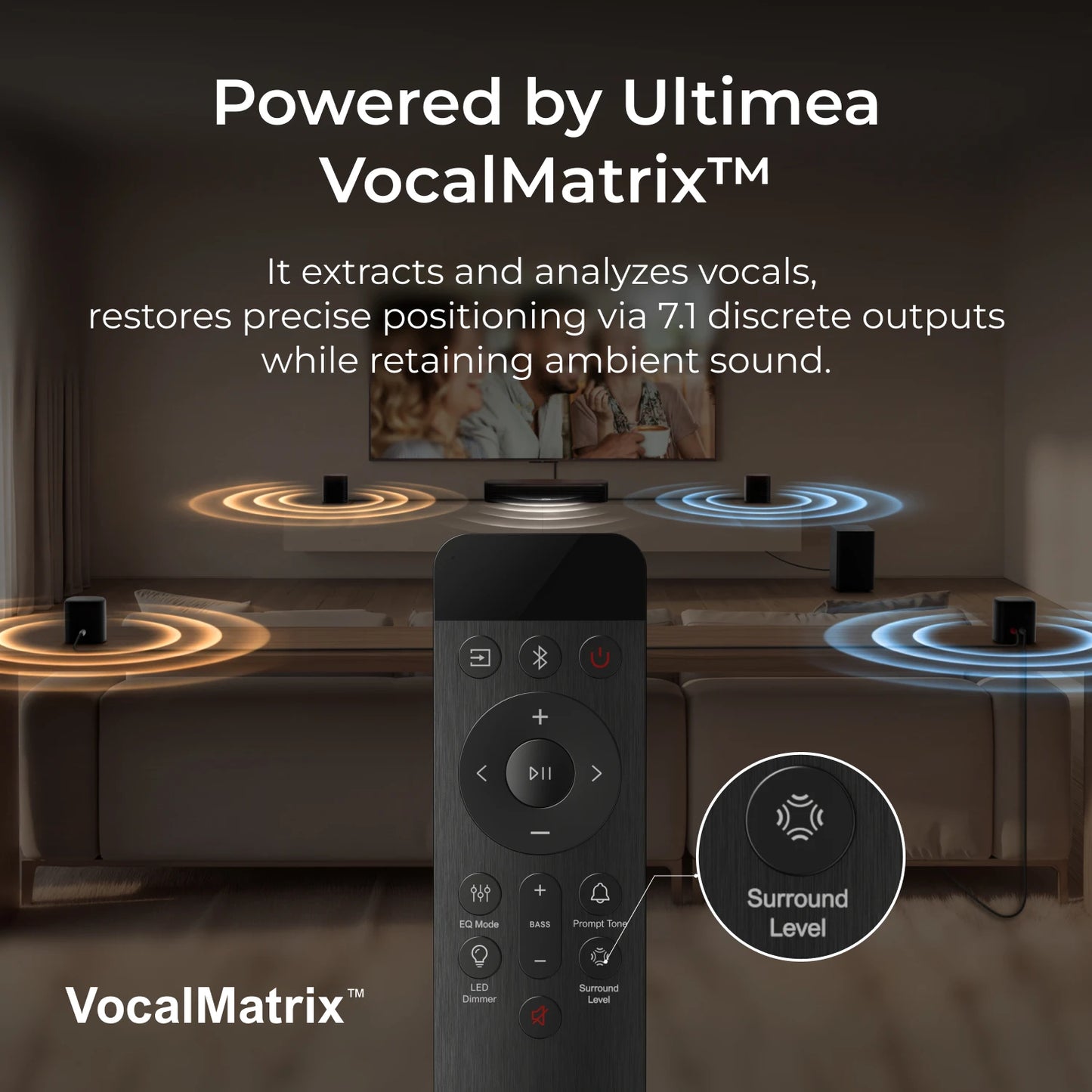 ULTIMEA 350W 7.1 Channel Virtual Surround Soundbar With Subwoofer