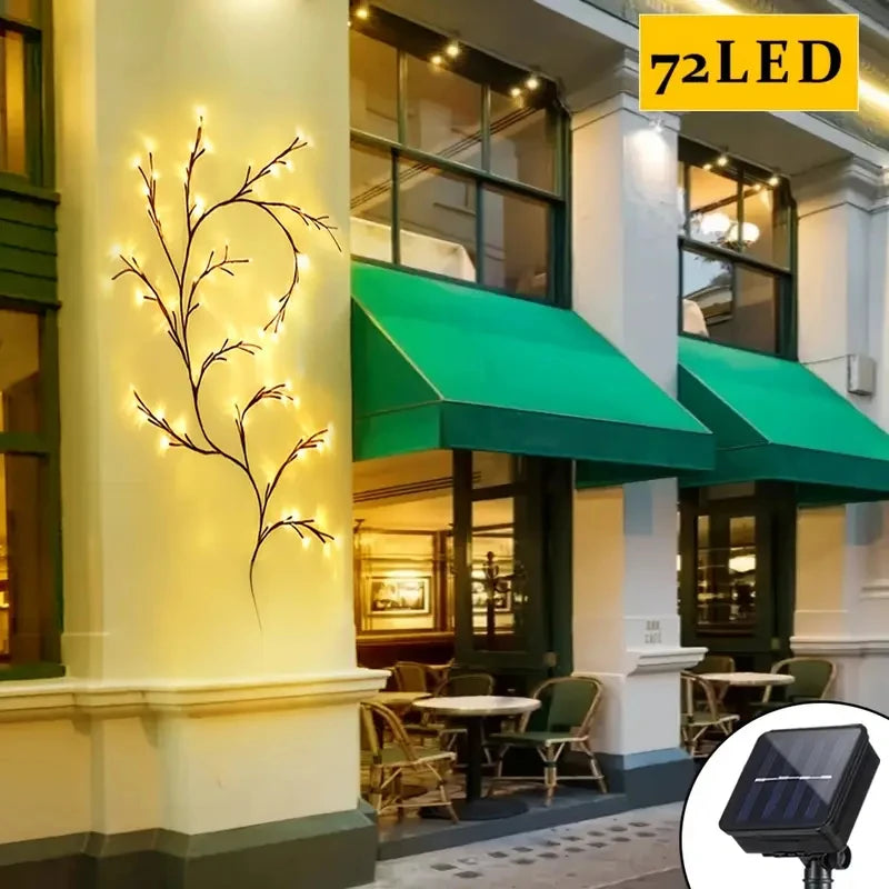 A-Convey Solar Willow Vine Light 72 96 LED 8 Modes Waterproof