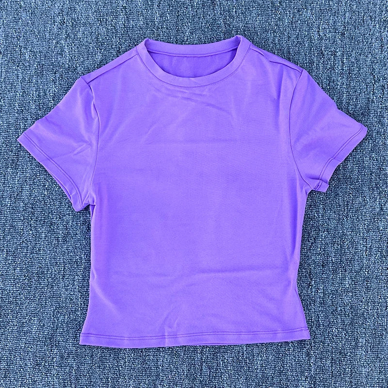 SDFHSFH Womens Quick Dry Yoga Tee Short Sleeve Active Fit
