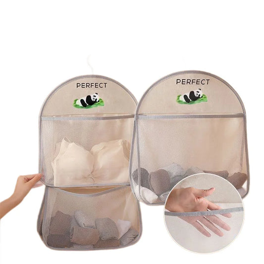 1 Pack Hanging Mesh Storage Bag Breathable Visible Pockets Space Saving Large Capacity Washable Over Door Closet Bedroom Dorm Storage For Renters Students Household Use Organizer For Socks Underwear Panties Small Personal Sun