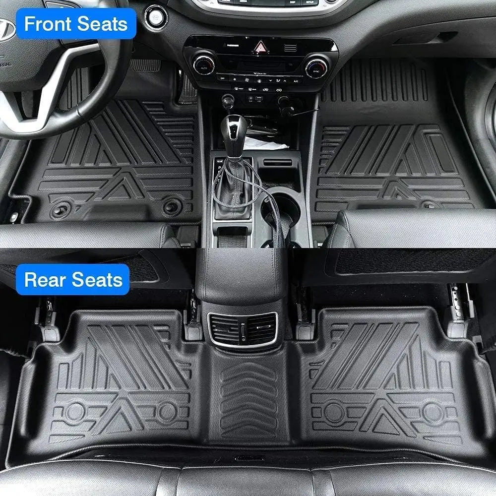 3PCS All Weather Rubber Car Floor Mats For Accord 8th Gen 2008-2013 3D Raised Edges Waterproof Non-Slip Heavy Duty Car Mats Flexible Floor Liners