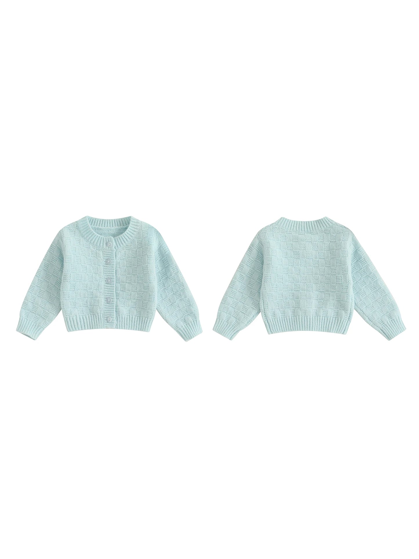 Unisex Kids Cable Knit Long Sleeve Cardigan For Autumn Winter