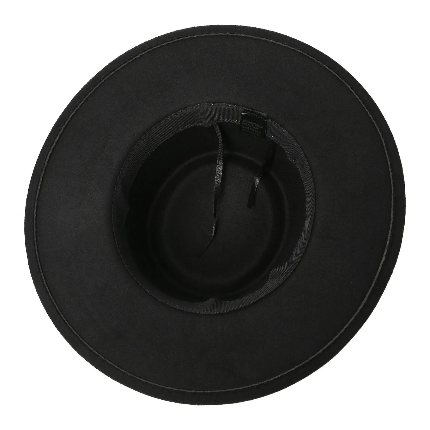 Womens Elegant Felt Cloche Flat Brim Hat with Metallic Fishbone Embellished Band - Louie's Joint 