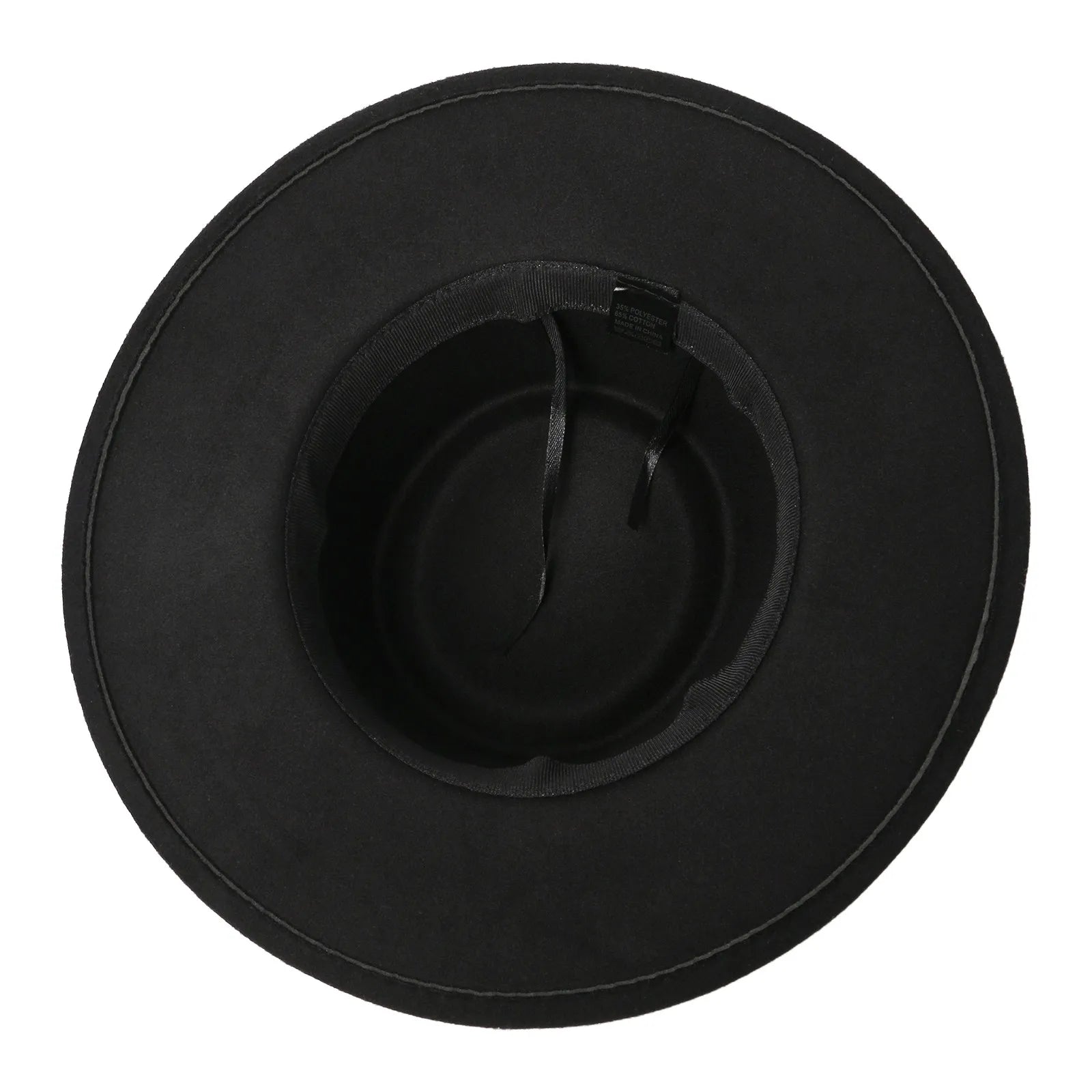 Womens Elegant Felt Cloche Flat Brim Hat with Metallic Fishbone Embellished Band - Louie's Joint 