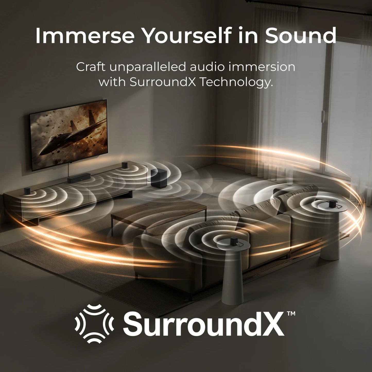 ULTIMEA 350W 7.1 Channel Virtual Surround Soundbar With Subwoofer