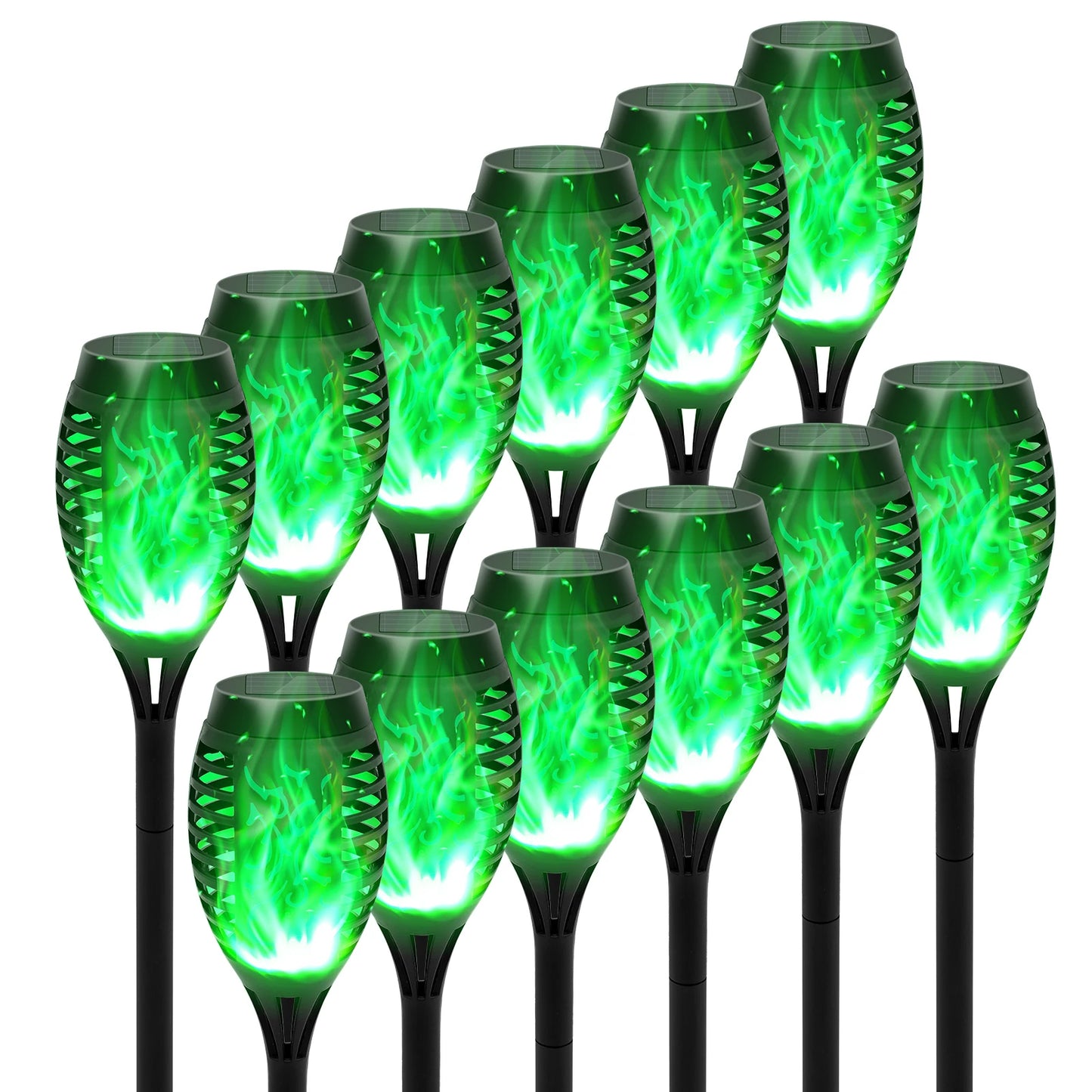 Solar Flame Torch Lights LED Flickering Outdoor Decoration