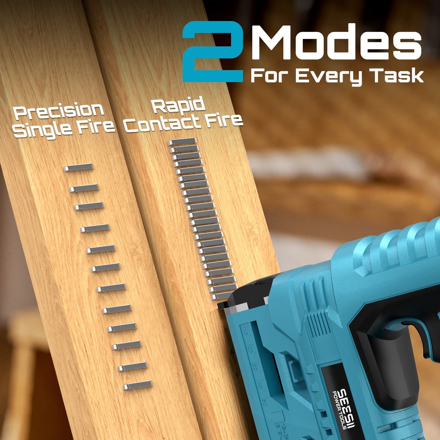 SEESII 18 Gauge Cordless Brad Nail Gun 1000 Brad Nails Cordless Stapler Framing Nailer Furniture Power Tool With 2pcs Battery - Louie's Joint 