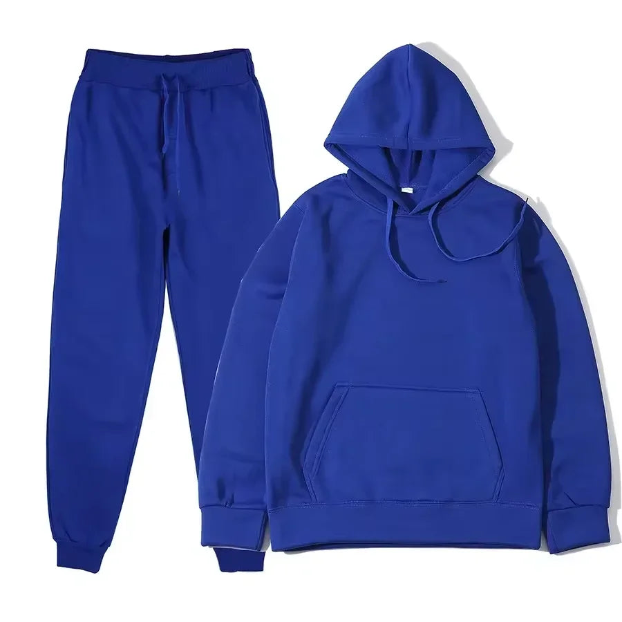 Winter Women Tracksuit Two Piece Set With Hooded Sweatshirt