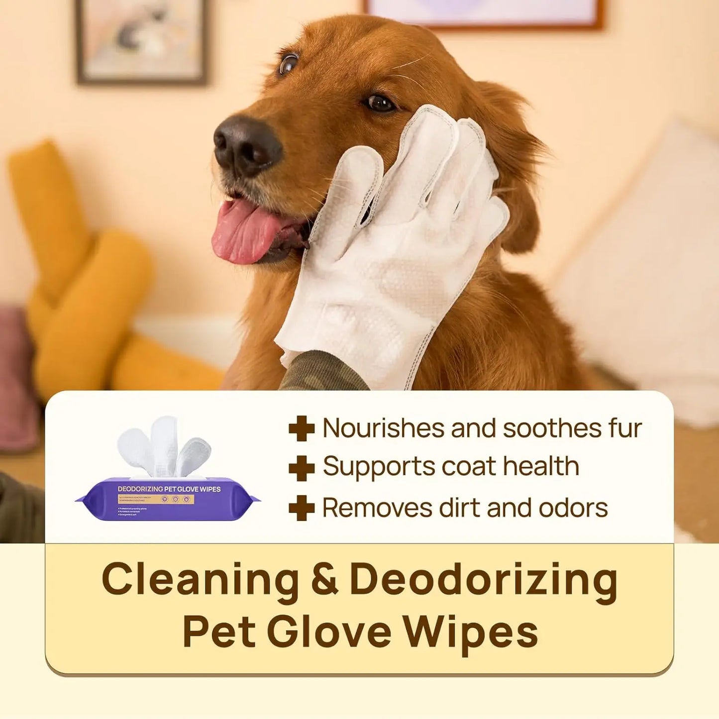 Pet Grooming Wipes For Dogs And Cats, Hypoallergenic Coconut Scent, 20 Count