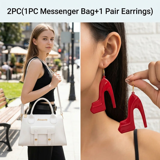1 Pair Earrings/2PC(1PC Messenger Bag+1 Pair Earrings )Women's Small Shoulder Crossbody Bag and Elegant Long Drop Earrings, Mobile Phone Card Wallet Bag,Casual Handbag for Party Birthday,Daily Use Holiday Gifts