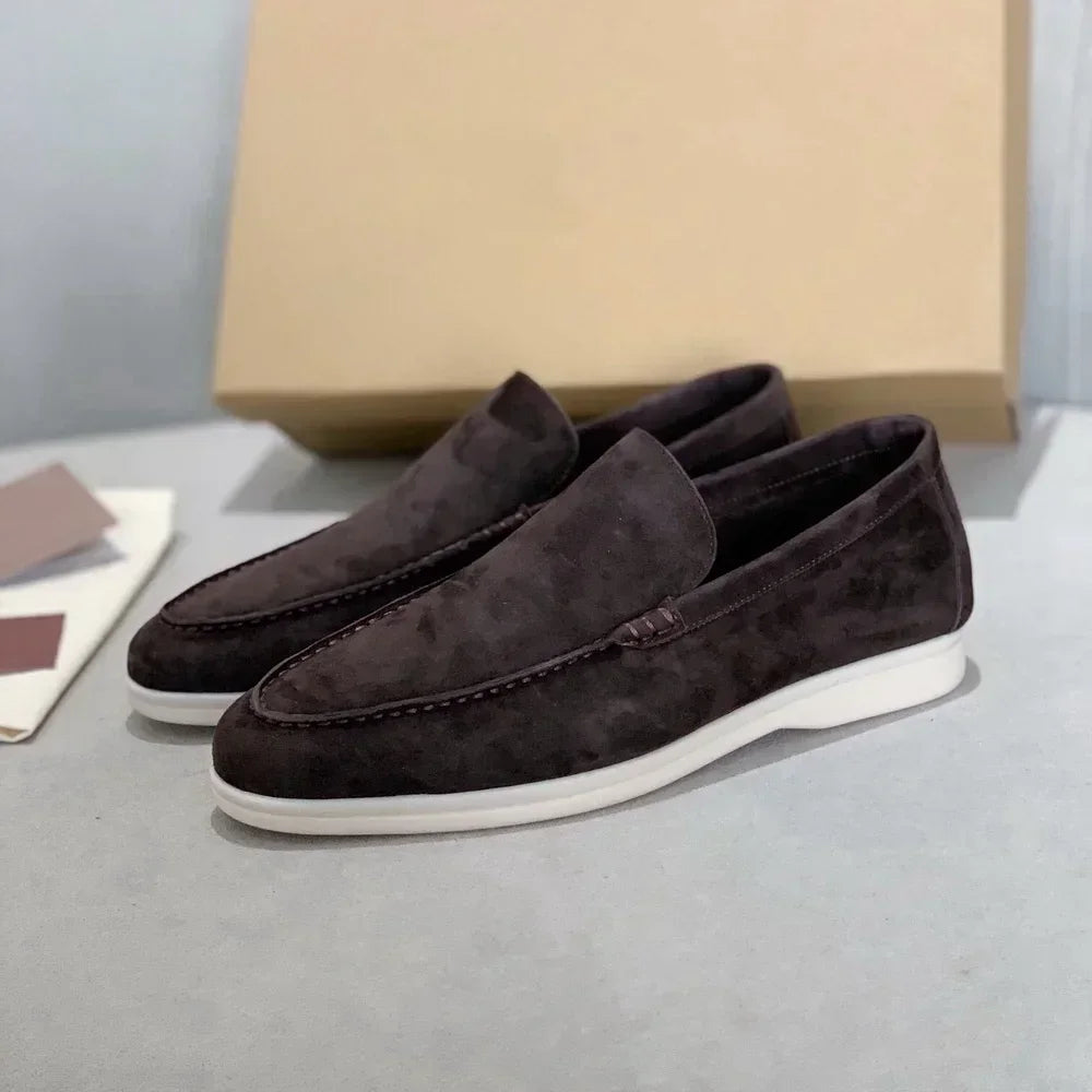 Suede Leather Women Loafers Casual Soft Sole Flats