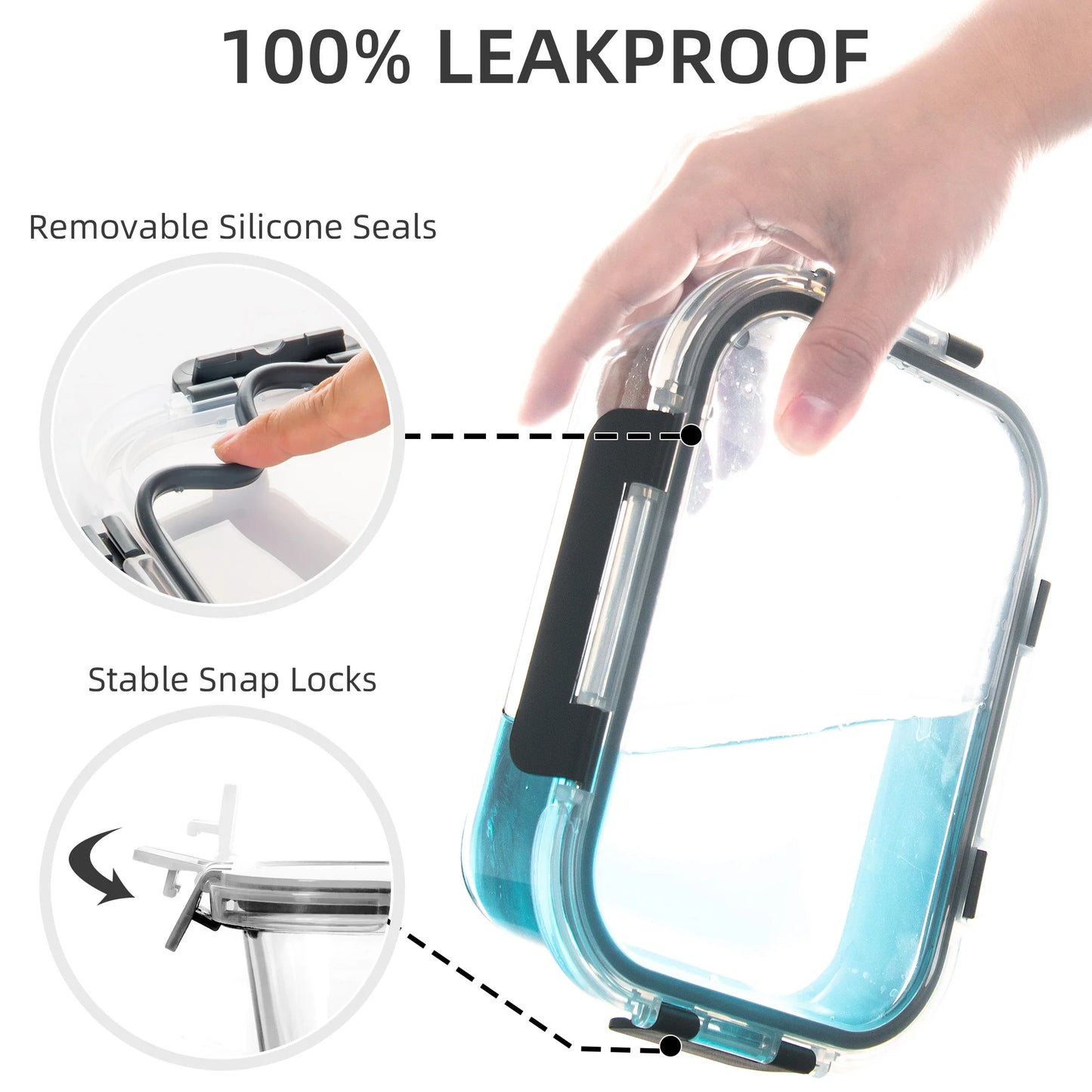 Borosilicate Glass Food Storage Containers Set BPA Free Leakproof