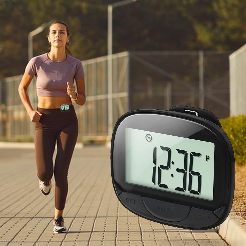 Clip On Electronic Pedometer Digital Step Tracker Large Screen