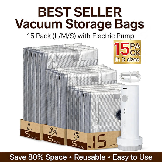 Rechargeable Air Pump Vacuum Bags for Carry On Travel Packing