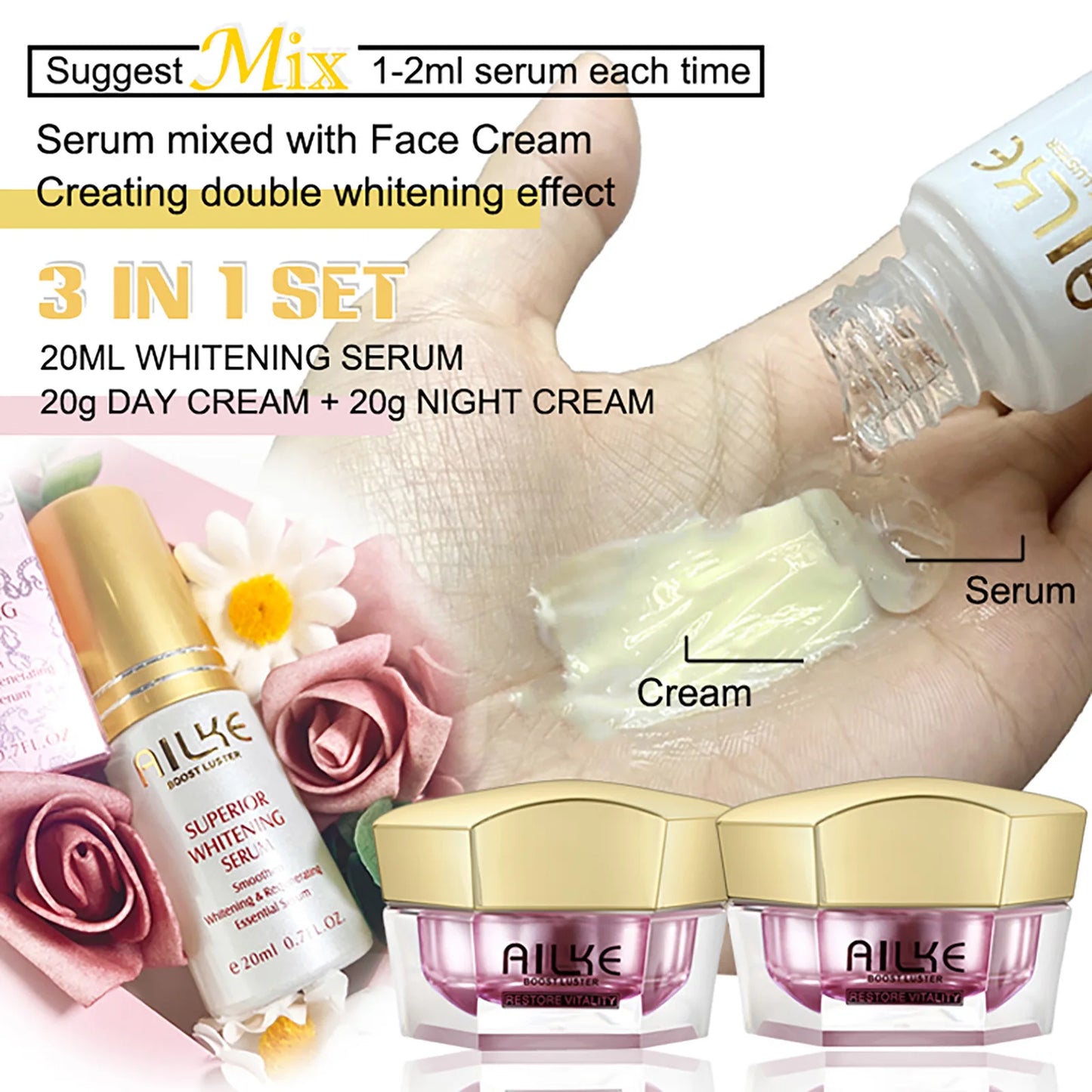AILKE Whitening Facial Cream Brightening Anti Aging For All Skin