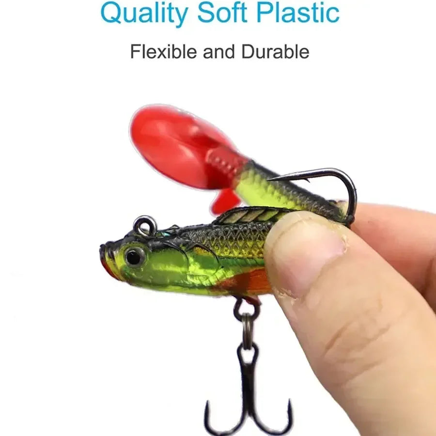 BODECIN 6Pcs Wobblers Soft Silicone Baits For Sea Bass Fishing
