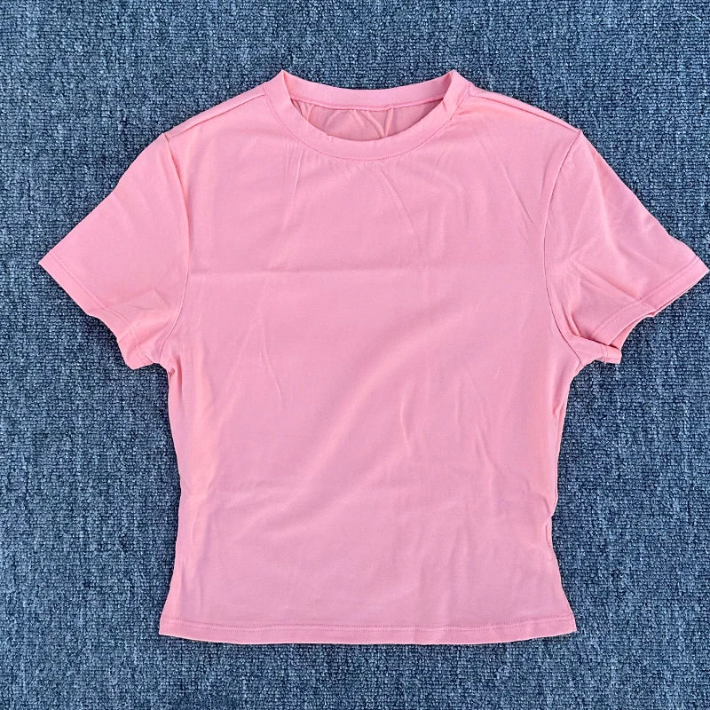 SDFHSFH Womens Quick Dry Yoga Tee Short Sleeve Active Fit
