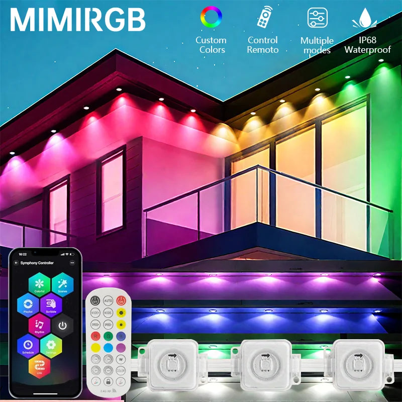 MIMIRGB Outdoor LED Eaves String Lights With APP Control