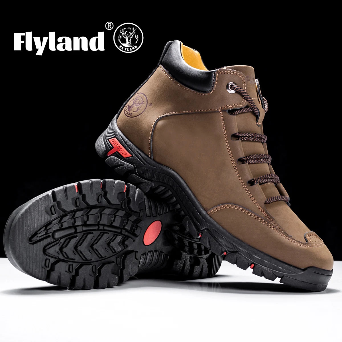 FLYLAND Men's Vintage Chukka Boots Top Layer Cowhide Leather Casual Work Office Shoes Fashion Classical Design