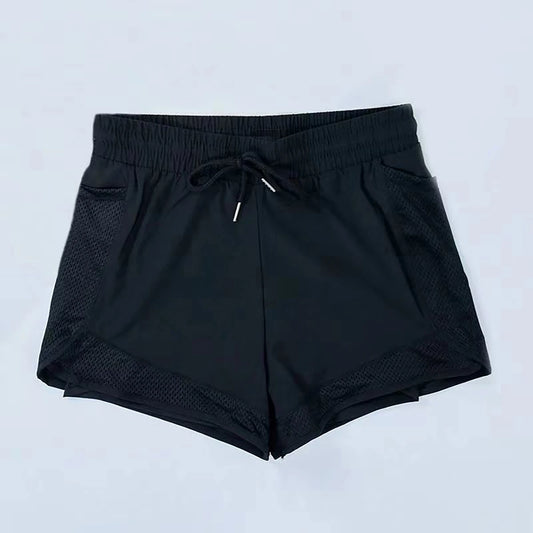 2 In 1 Running Athletic Shorts High Waisted Mesh Liner