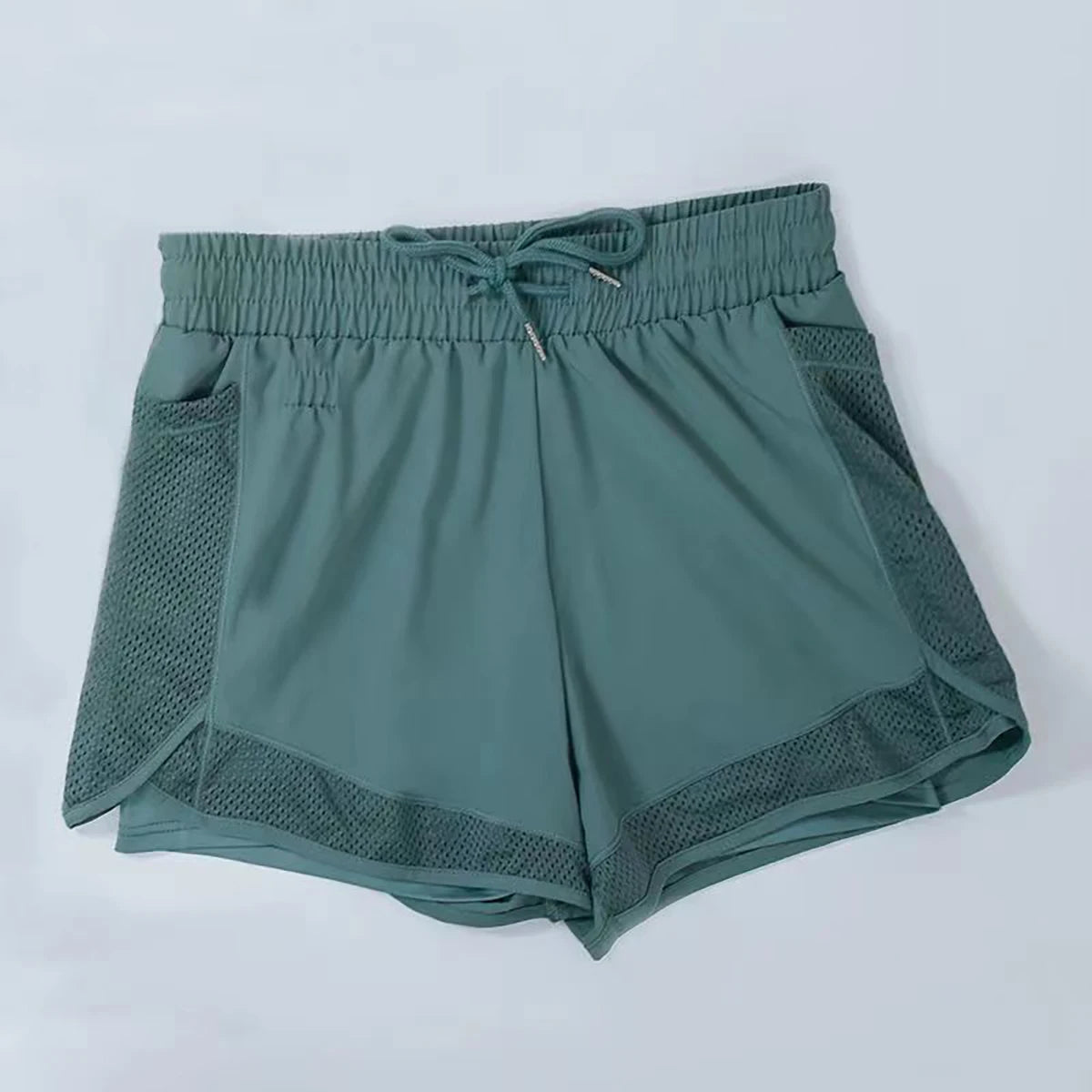 2 In 1 Running Athletic Shorts High Waisted Mesh Liner