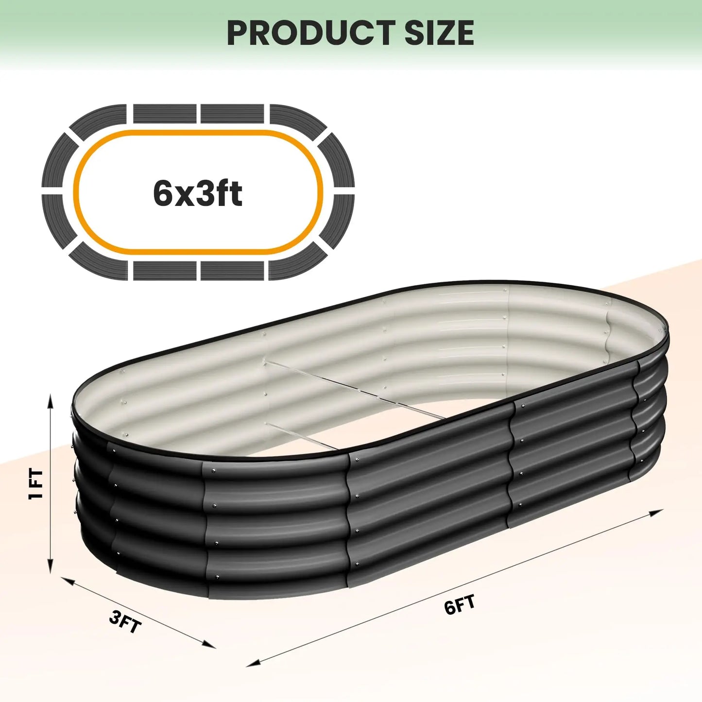 HiMISS 2-Pack Galvanized Steel Raised Oval Bed With Open Base - Louie's Joint 