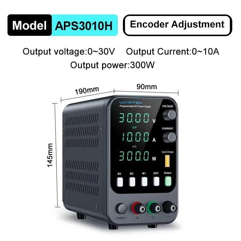 Wanptek Adjustable DC Laboratory Power Supply 0-60V 0-10A Bench