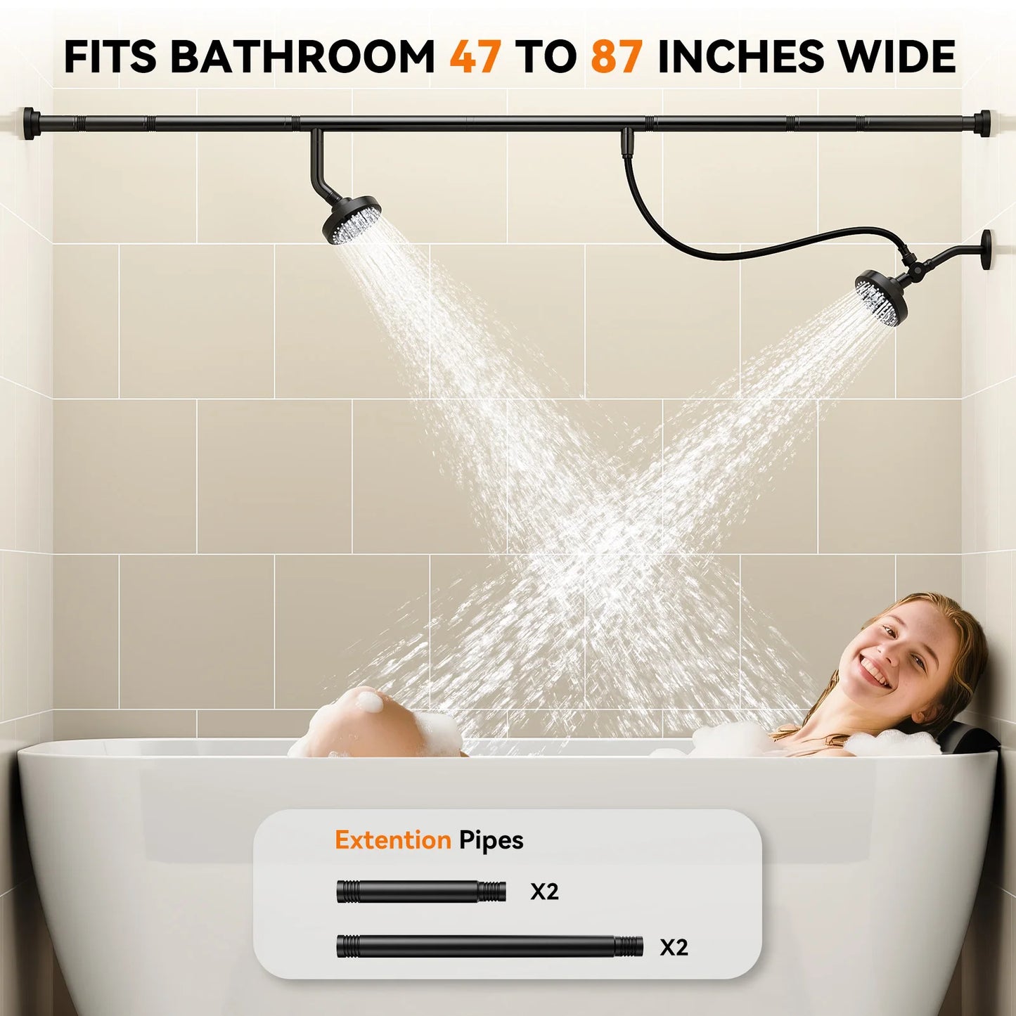 Tandem Shower Head For Couples Dual Shower Head System