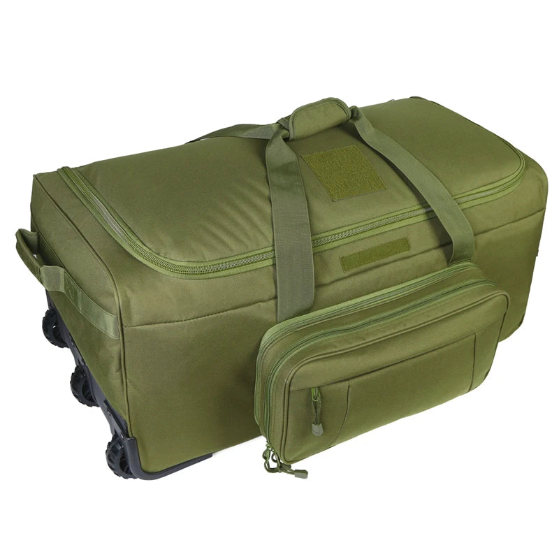 Q CN Tactical Duffel Bag Rolling Luggage for Heavy Duty Travel