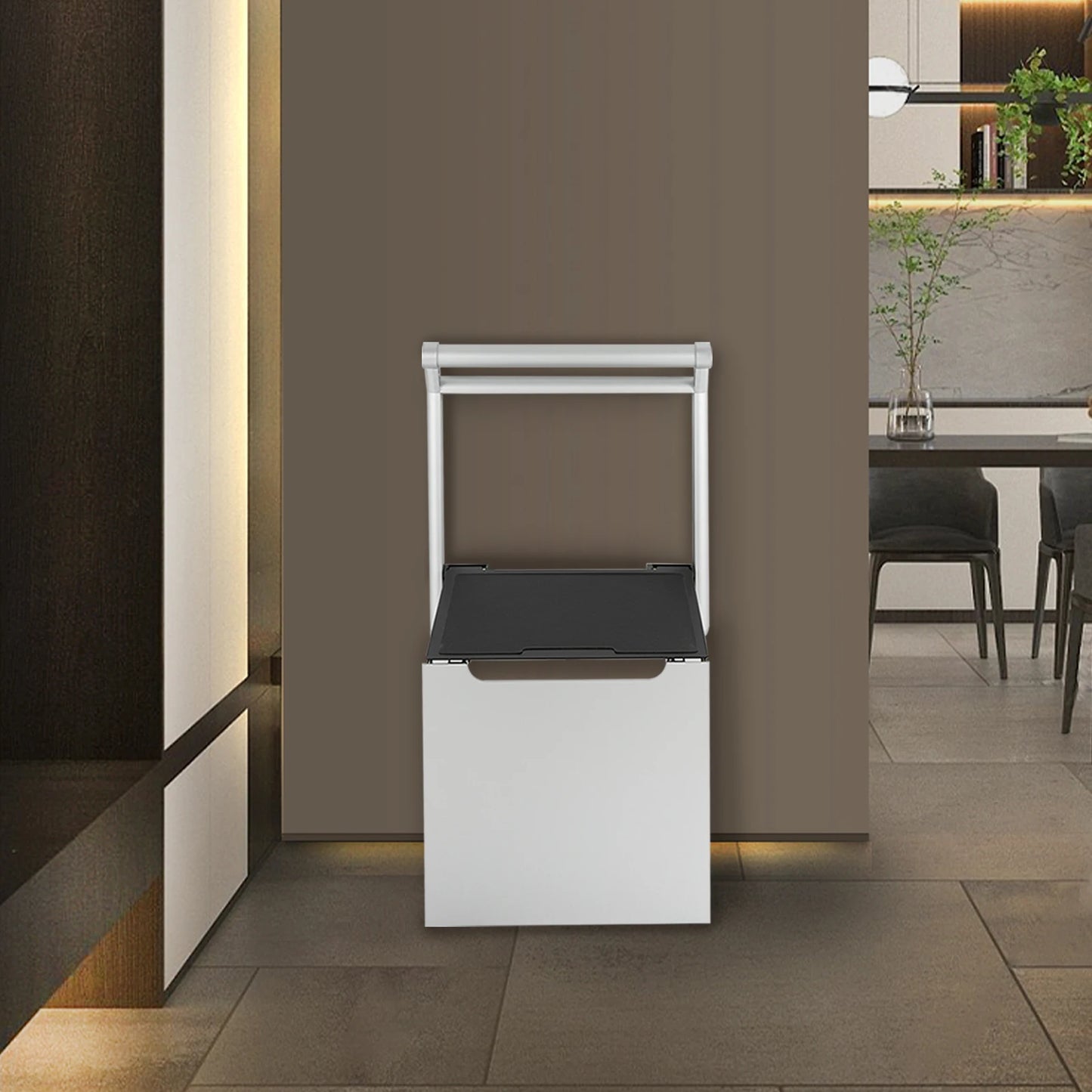 Wall Mounted Folding Shower Seat With Handrail Non Slip Cushions