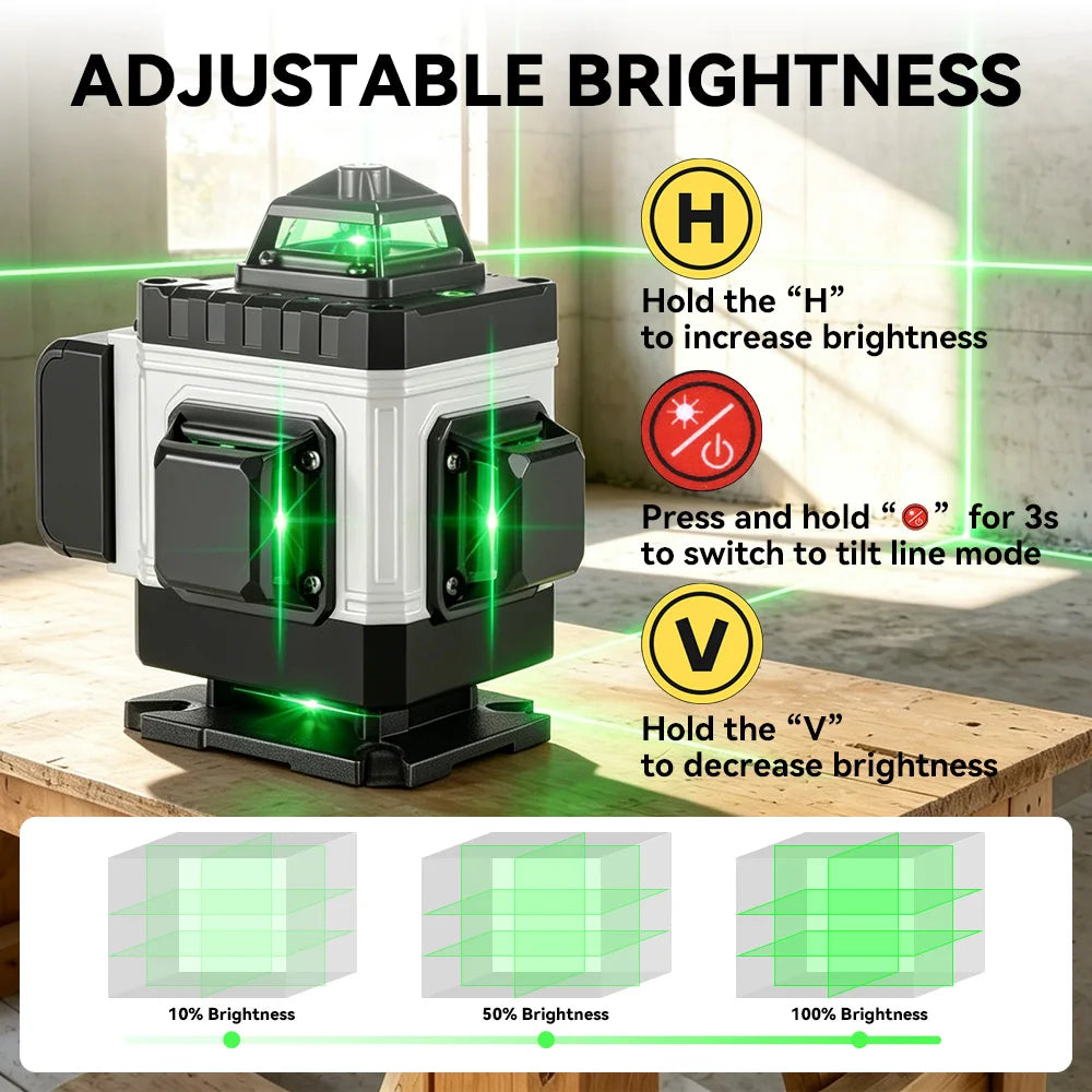HGLINE 4D 16 Line Laser Level With App Remote Control