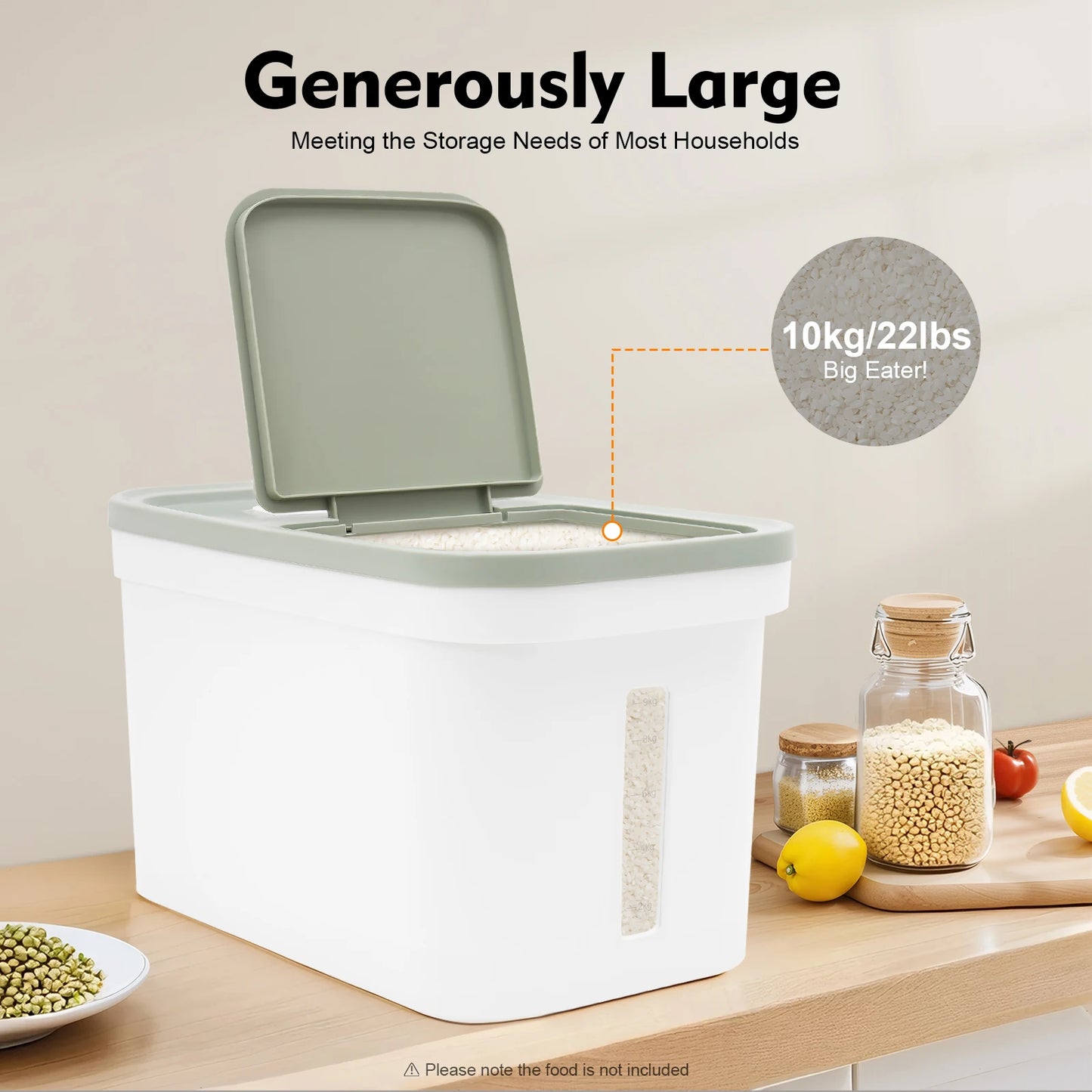 Airtight Food Storage Container For Flour And Rice