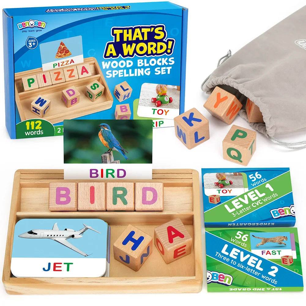 Spelling Games With Flash Cards Montessori Wooden Letter Learning