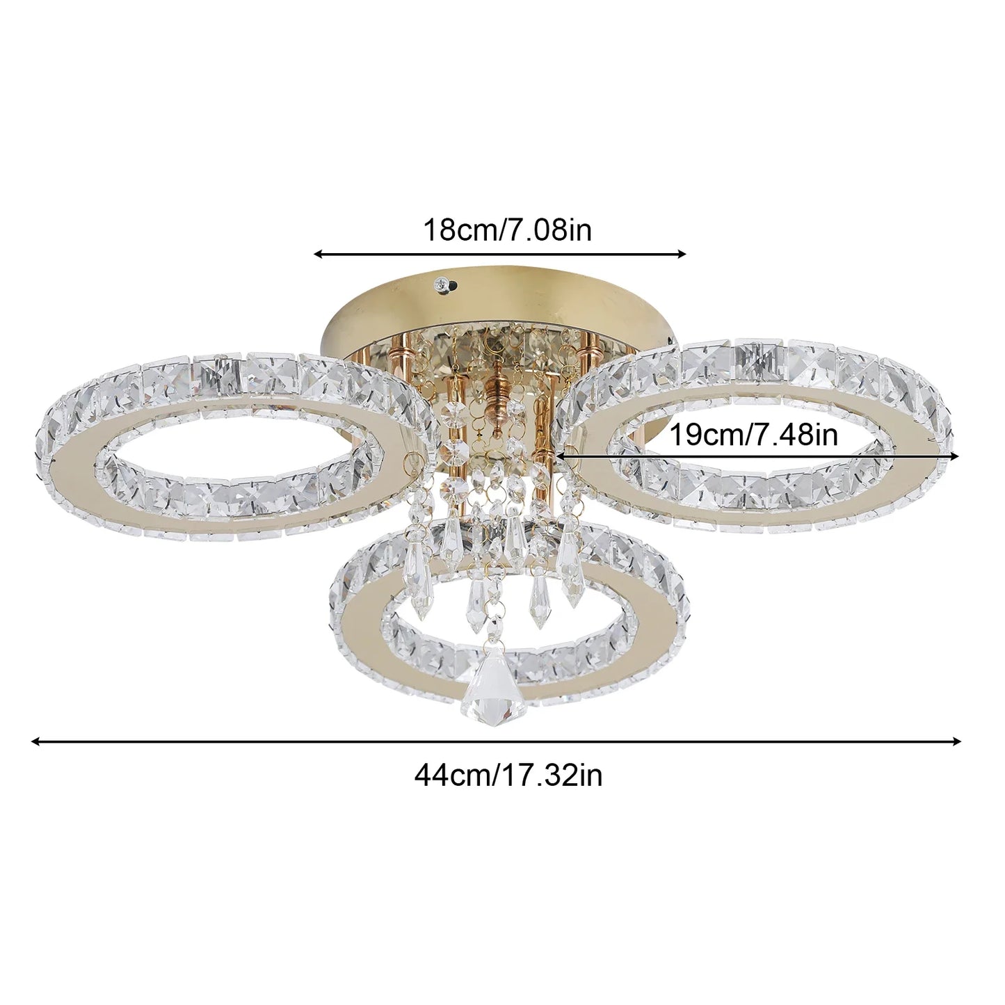 VETRULUS Crystal LED Ceiling Light Chandelier For Modern Homes