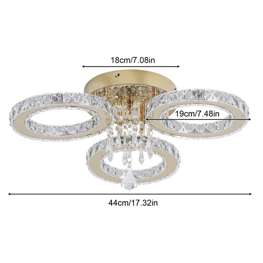 VETRULUS Crystal LED Ceiling Light Chandelier For Modern Homes