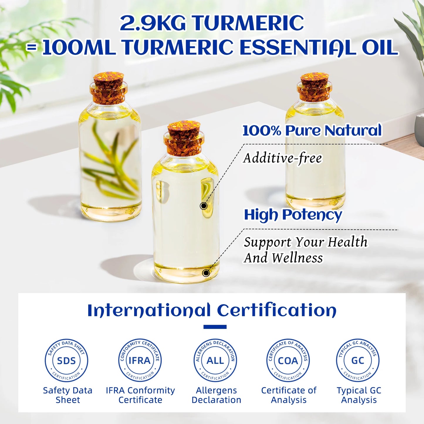 HIQILI Turmeric Essential Oil For Diffuser And Humidifier