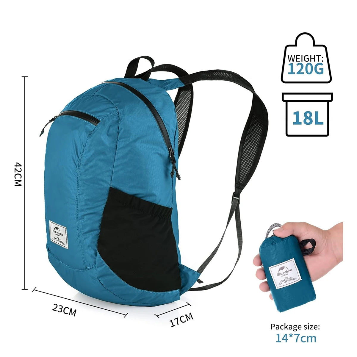 Naturehike Outdoor Backpack Lightweight 18L for Travel Trekking Running Mountaineering Backpack Durable Hiking Daypack