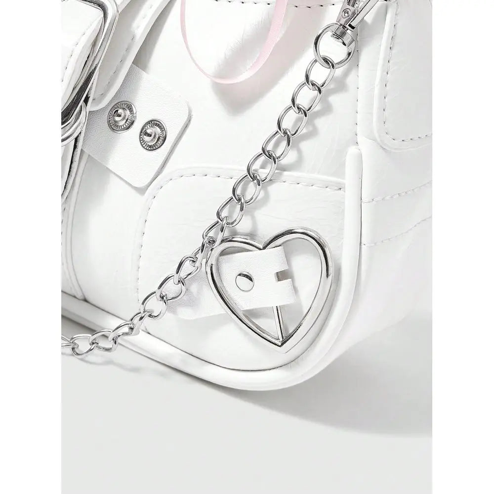 Kawaii Cute White Y2K Style Womens Shoulder Bag, Perfect For Street ,For Fancy Party, Best Gifts For Girls - Louie's Joint 