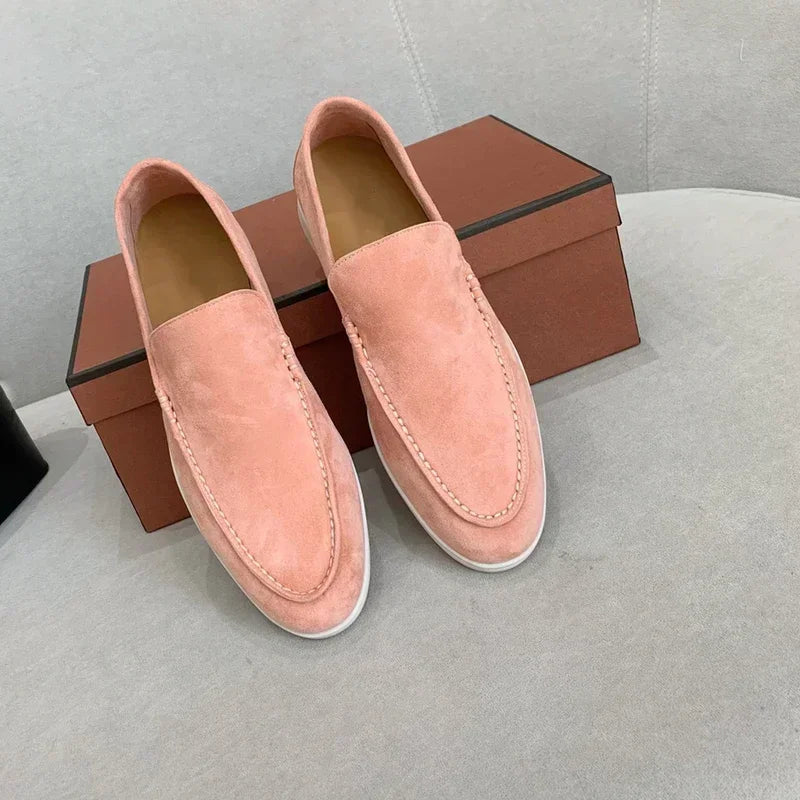 Suede Leather Women Loafers Casual Soft Sole Flats