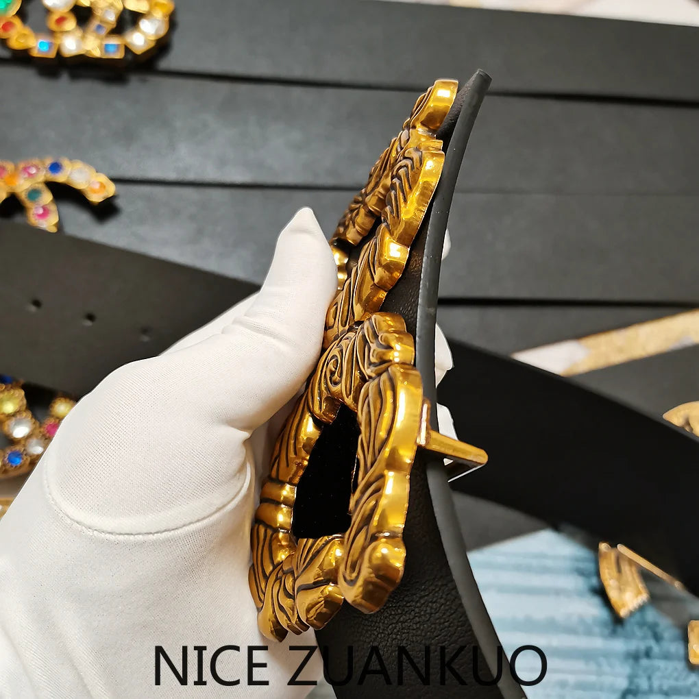 Women's Leather Belt, A Luxurious Italian Brand Women's Belt, Suitable for Pairing with Jeans, Can Also Be Matched with Skirts. This Fashionable Wide Belt Is A Slimming and Versatile Style. New Summer 2026 Model.