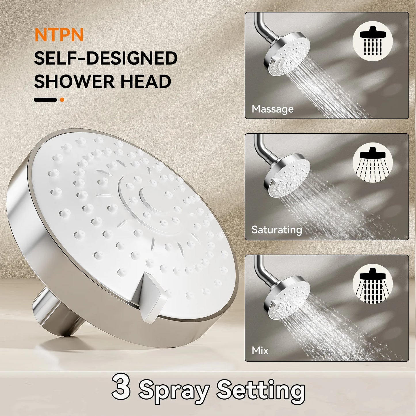 Tandem Shower Head For Couples Dual Shower Head System