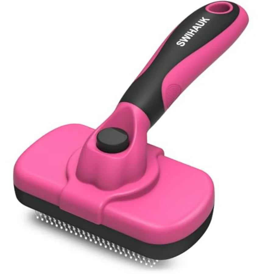 Self Cleaning Slicker Brush for Dogs and Cats Deshedding Tool