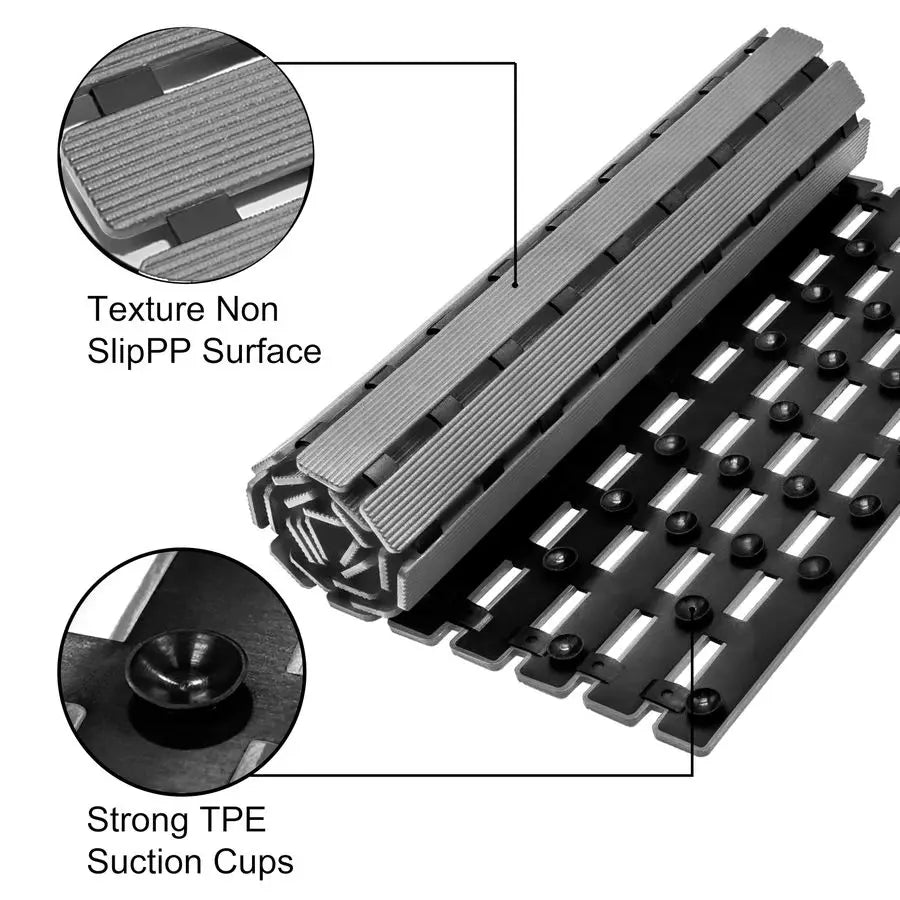 Non Slip Bathtub Shower Mat With Suction Cups And Drain Holes