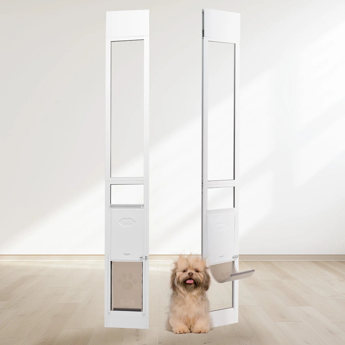 Dog Door Sliding Glass With Adjustable Height Aluminum Frame Tempered Glass