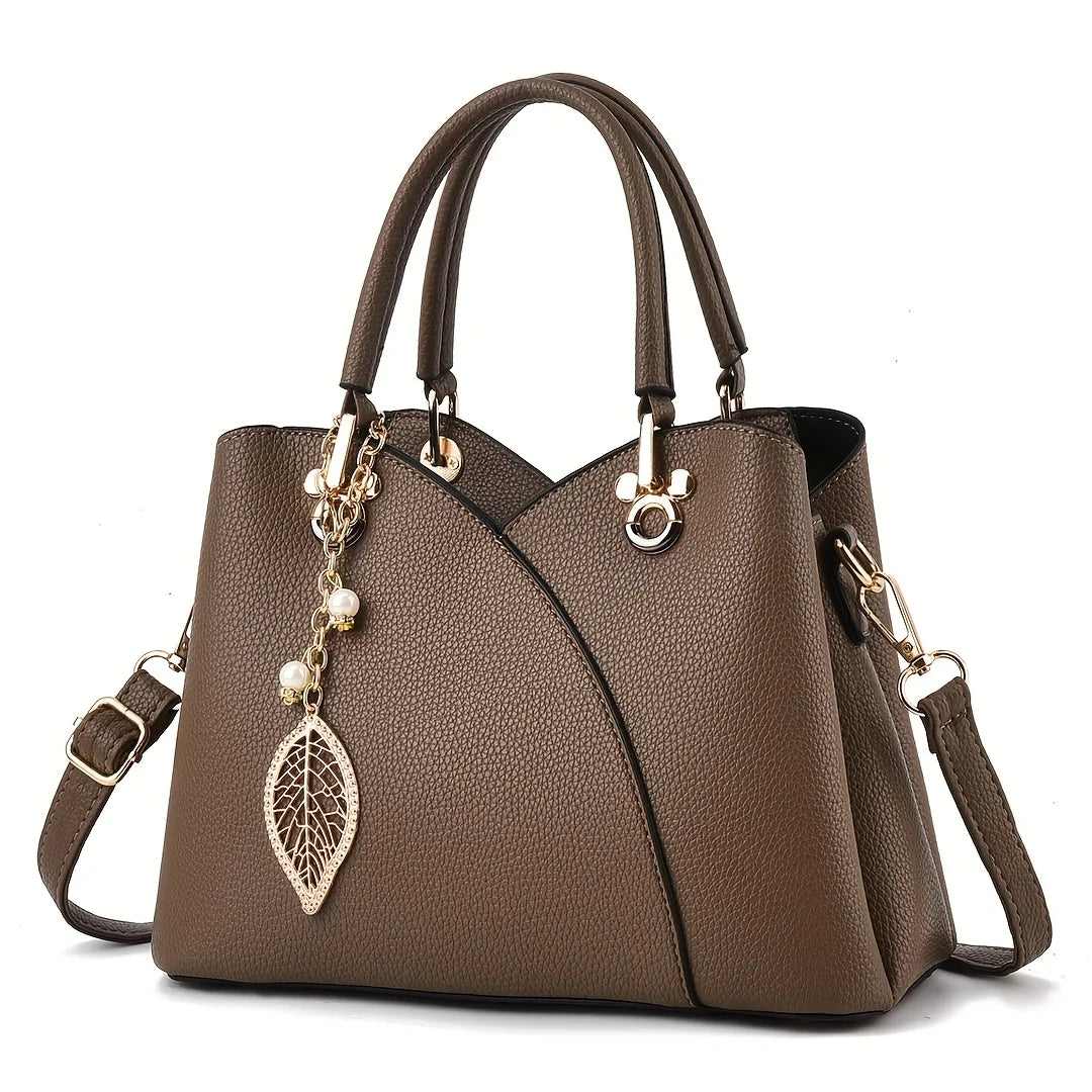 Lychee Pattern PU Leather Handbag For Women Daily Use