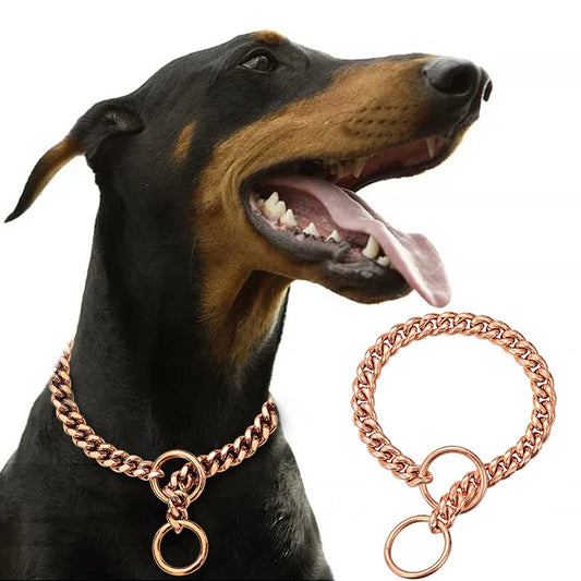 Stainless Steel Chain Dog Collar With Quick Release