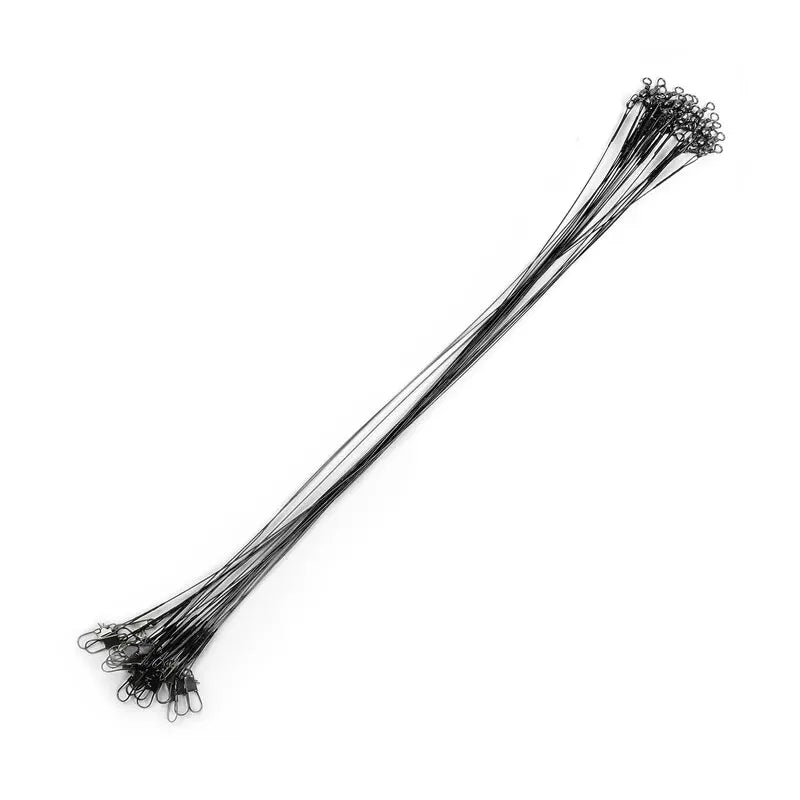 JSFUN 20Pc Anti Bite Steel Wire Leader With Swivel