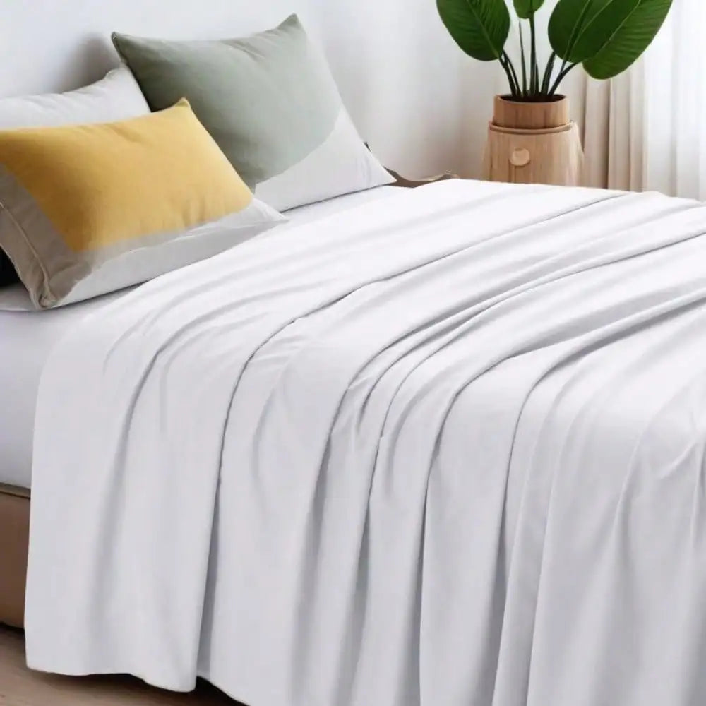 Hotel Quality Flat Bed Sheets Brushed Microfiber Ultra Soft Breathable