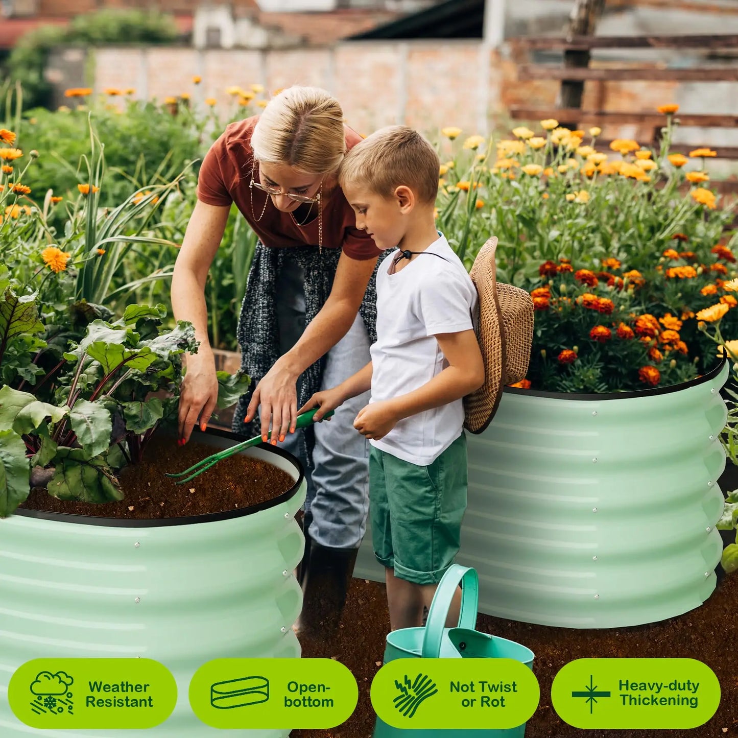 HiMISS 2-Pack Galvanized Steel Raised Oval Bed With Open Base - Louie's Joint 