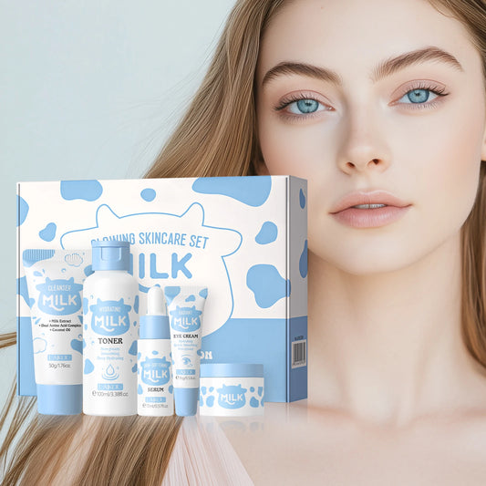 LAIKOU Milk Glowing Skincare Set Hydration Brightening Anti Age